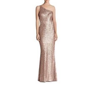 Dress the population rose gold sequin dress